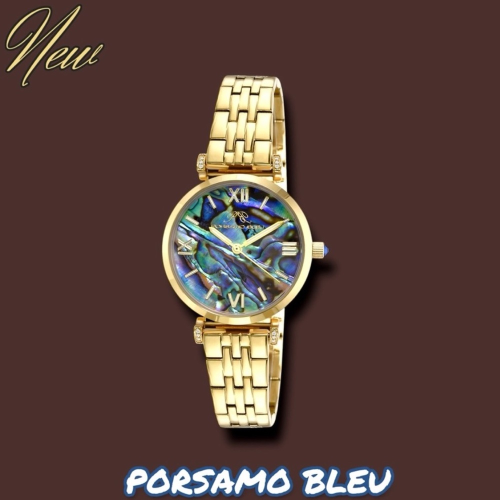 🌷SALE🌷-Brand new Porsamo Bleu Men’s Gold Watch w/ Iridescent Abalone 🌷🌷